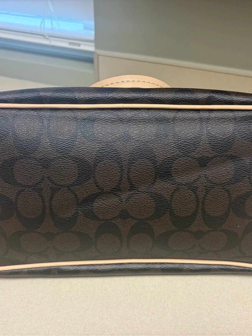 Coach Peyton Signature Cora Domed Satchel F26184 Brown Signature Canvas